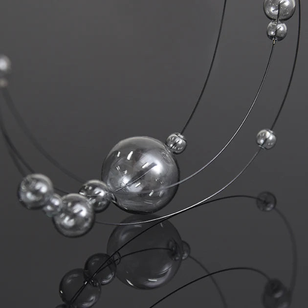 Cumulus Layered Necklace - Grey Glass