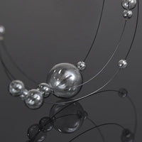 Cumulus Layered Necklace - Grey Glass