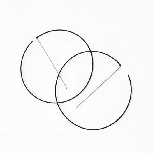 Pursuits- Float Satin Black Silver Hoop