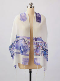 Silk Jerusalem Tallit with matching Bag