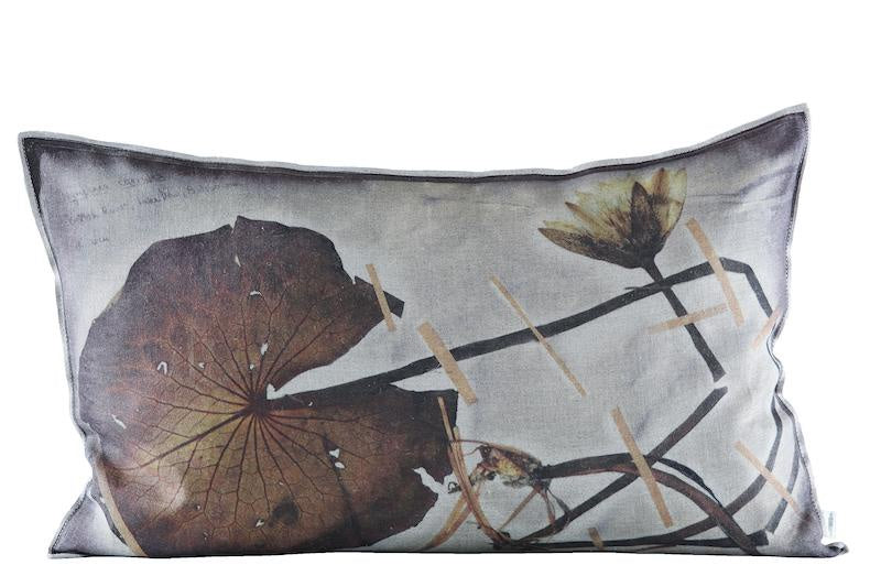 Thamalakane Plum Linen Lumbar Pillow  16 '' x 24''