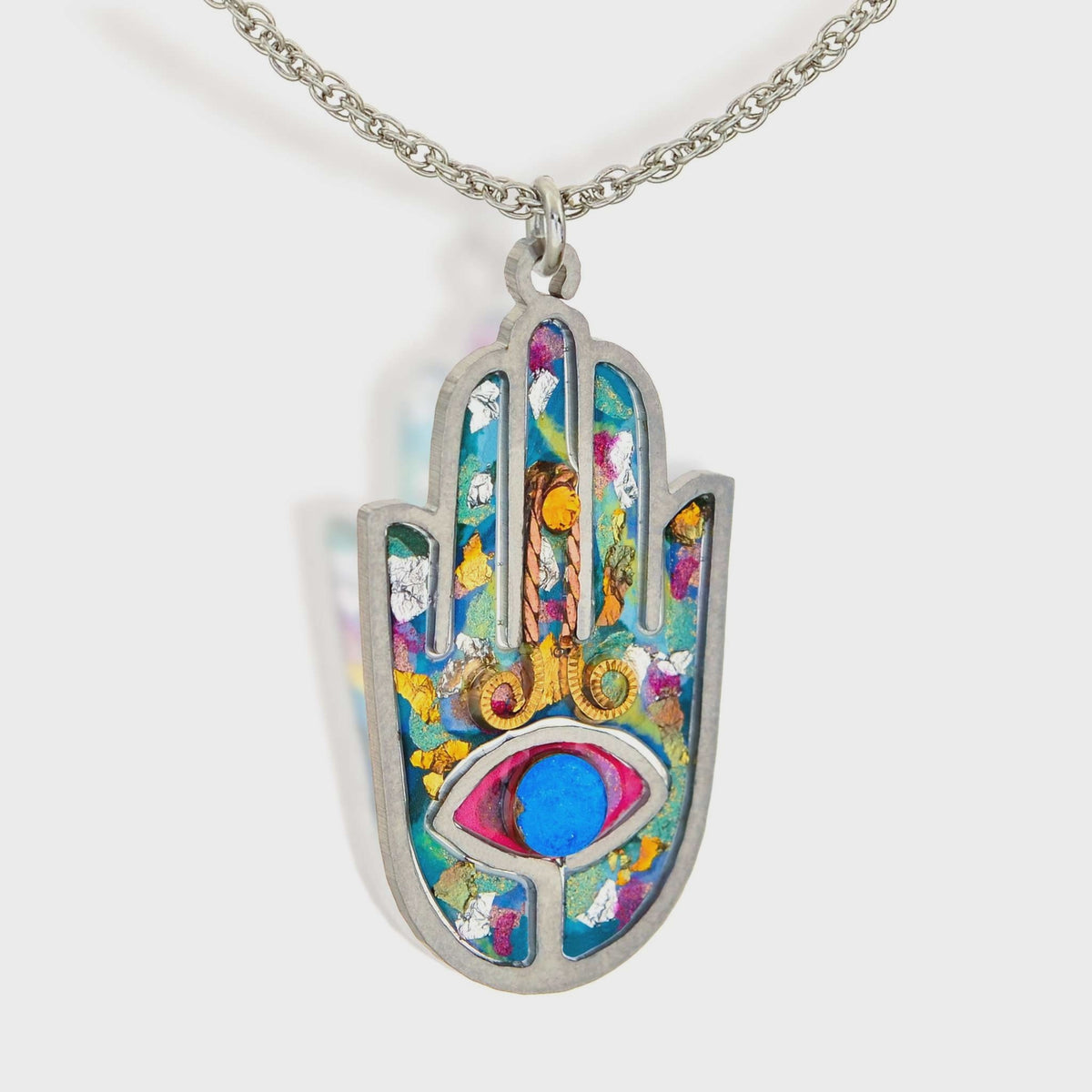 Blue Chamsa Necklace