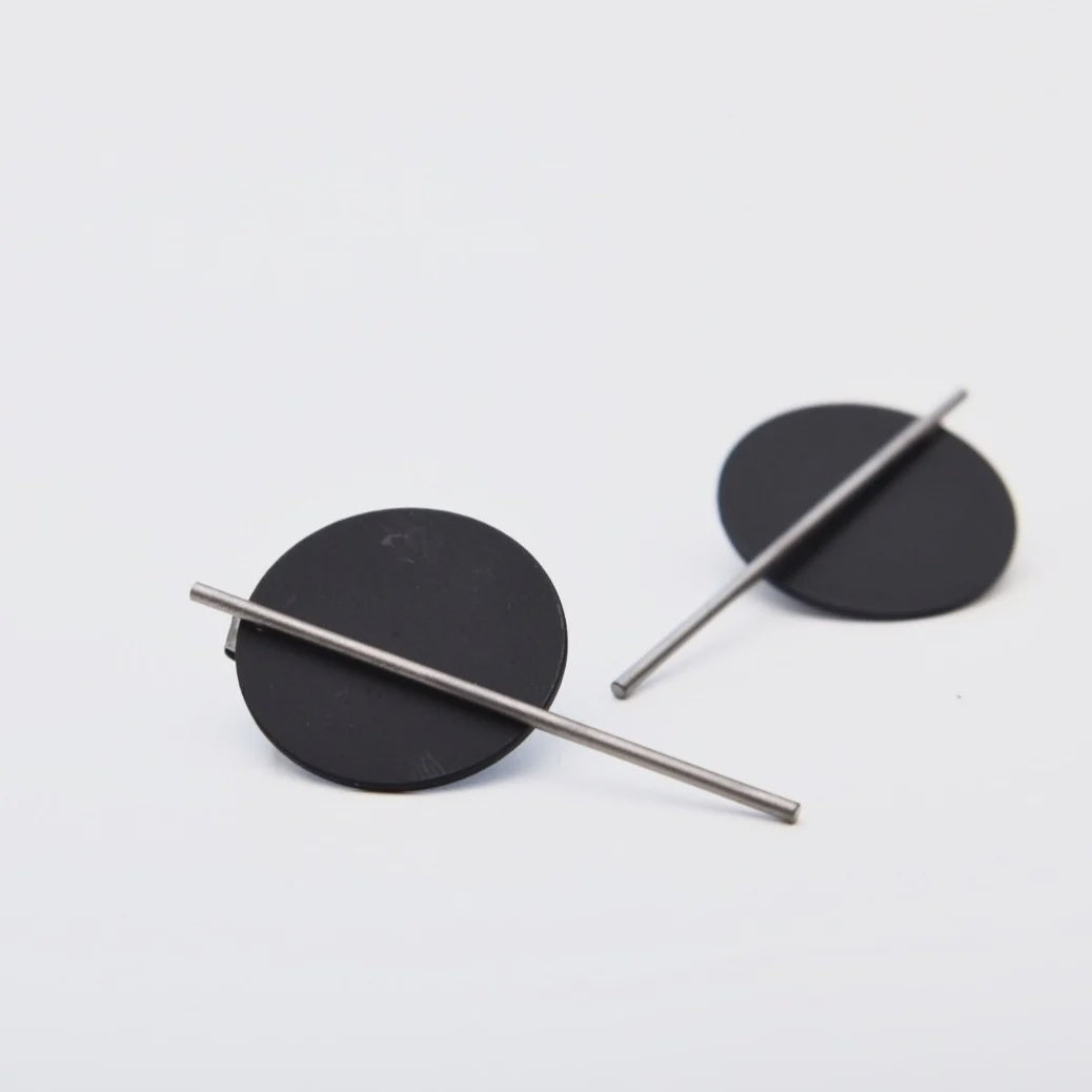 Pursuits, Lolli Black/Silver Jacket Earrings