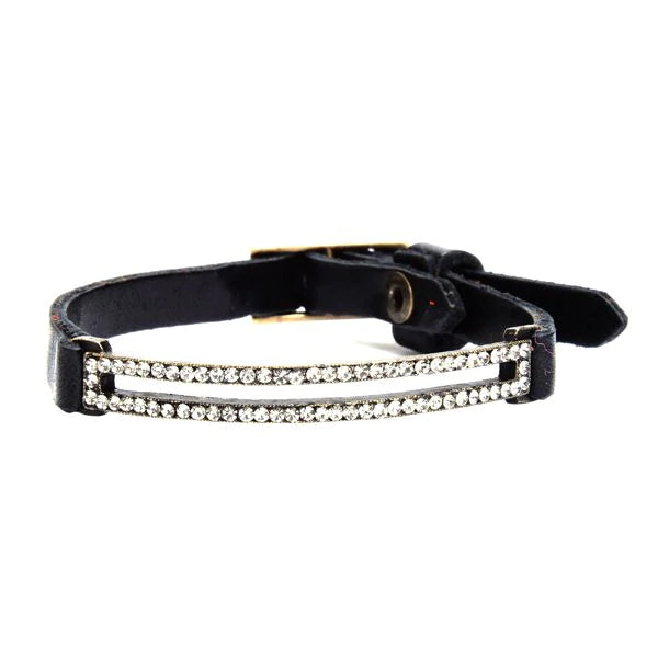 Skinny rectangle  Vintage Brown Leather Bracelet