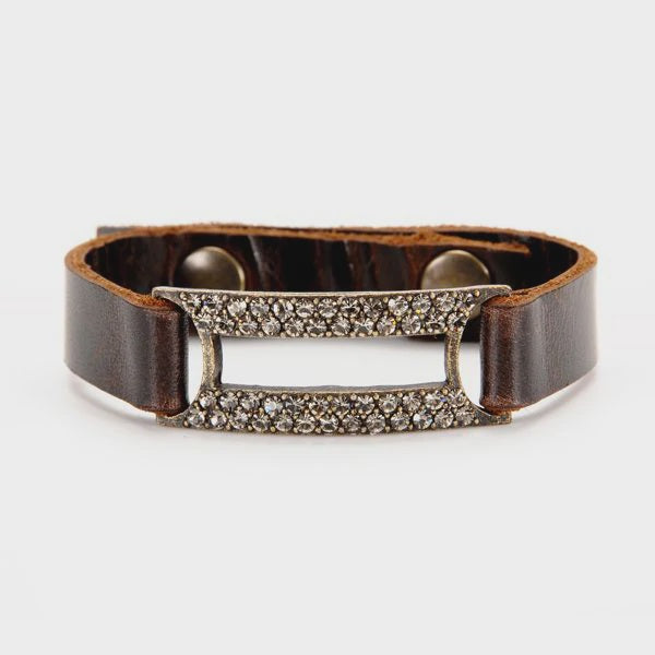 Rectangle Bracelet with Swarovski Crystals.