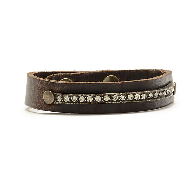 Vintage Brown Black Diamond ID Bracelet