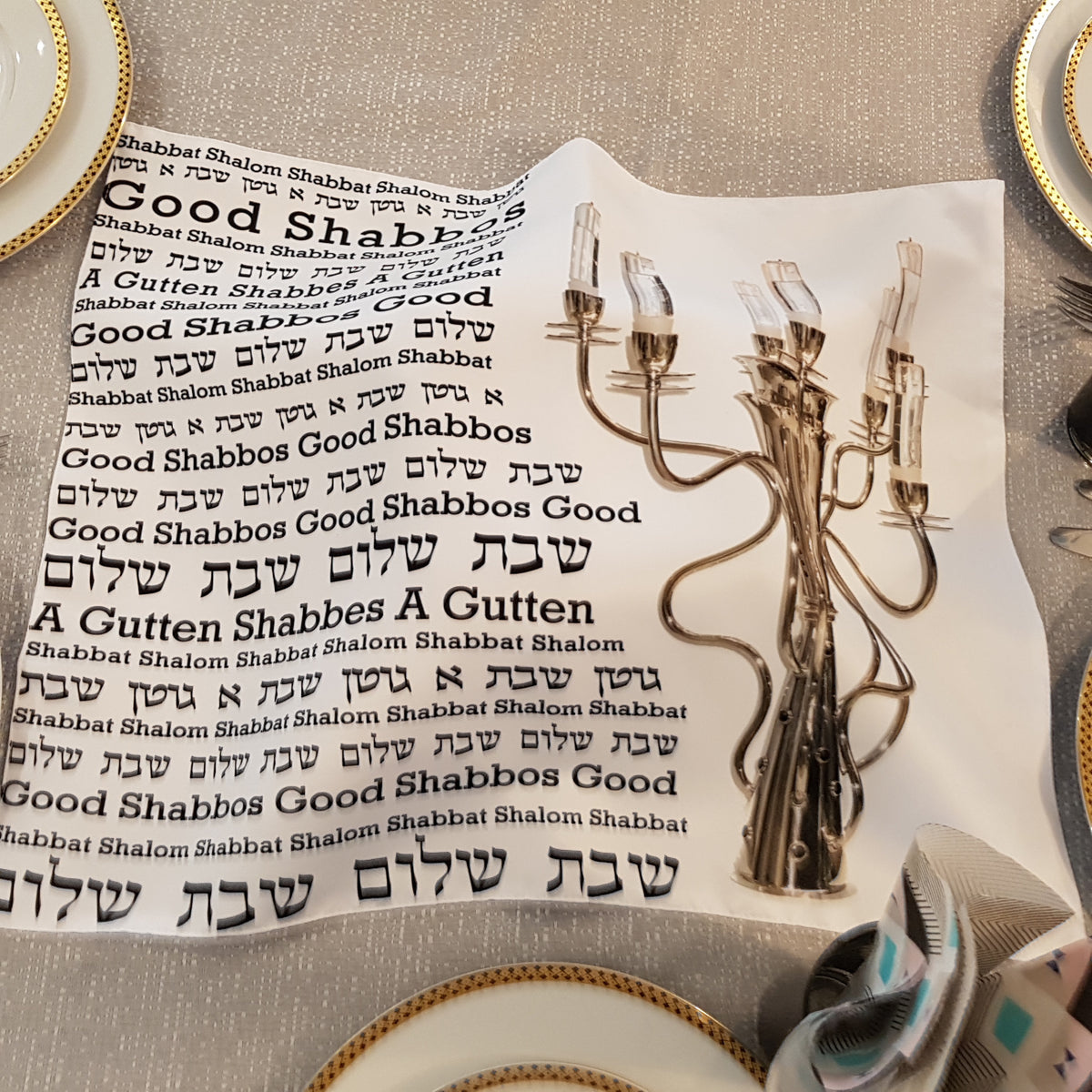 Candlestick Challah Cover