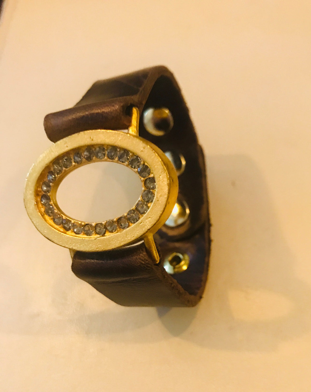 18kt Gold Plate Oval Light Colorado Swarovski