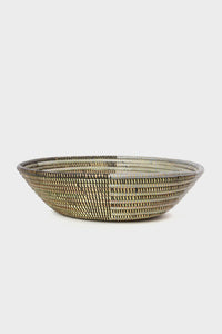 Table Top Silver and Black Basket-14''D