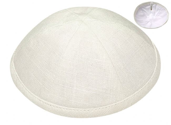 Linen Off White Kippah