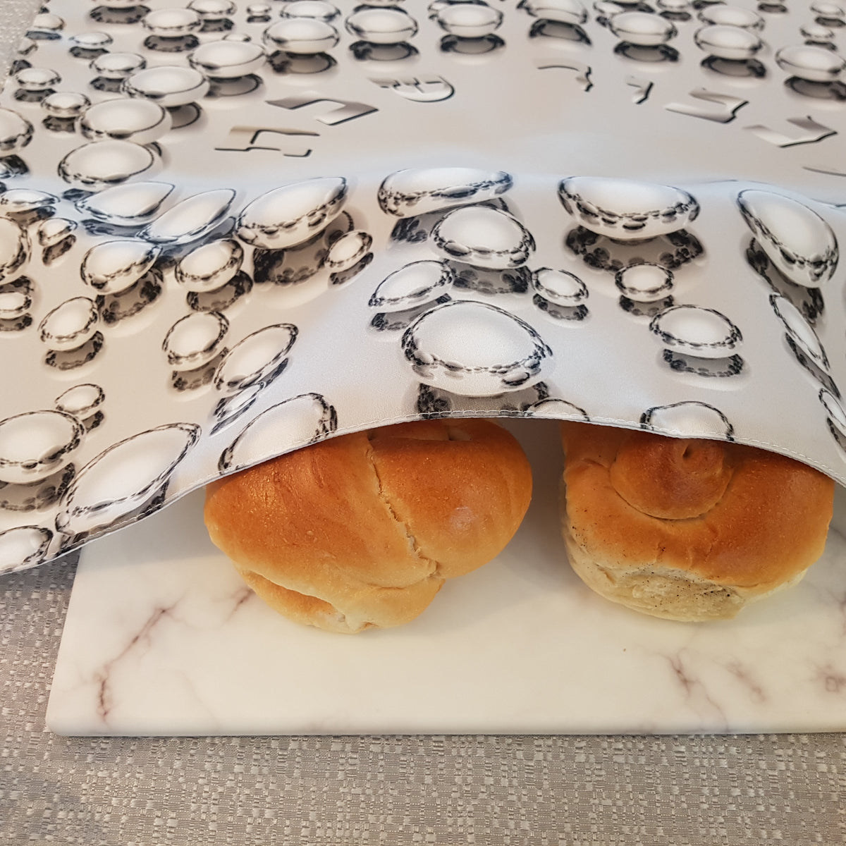 Silver Pearls Challah cover
