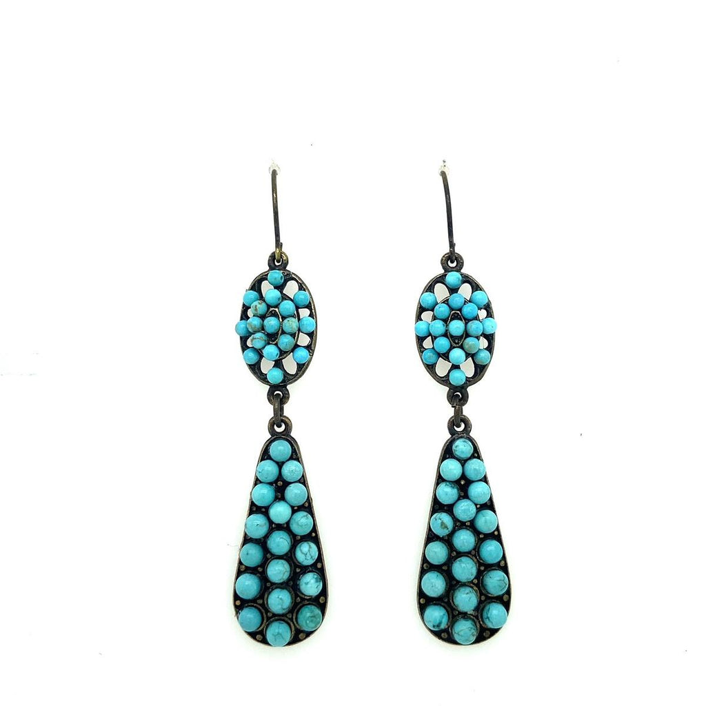 African Turquoise Dangling Earring