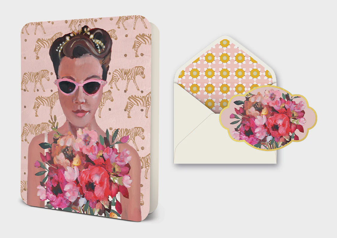 Card- Girl With Bouquet