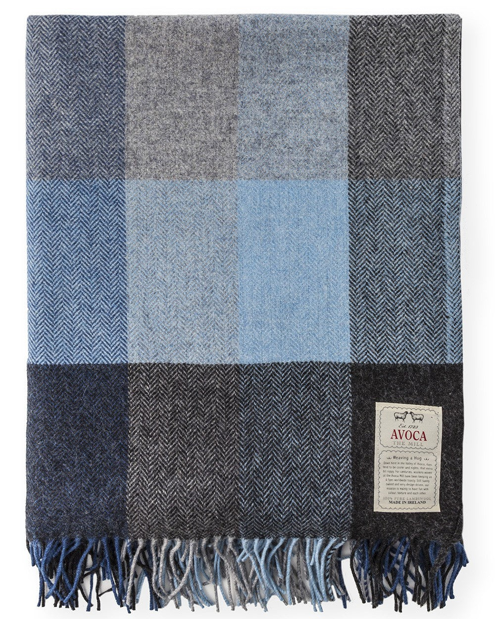 Avoca Denim 100% Lambswool Throw – Olive+Wild