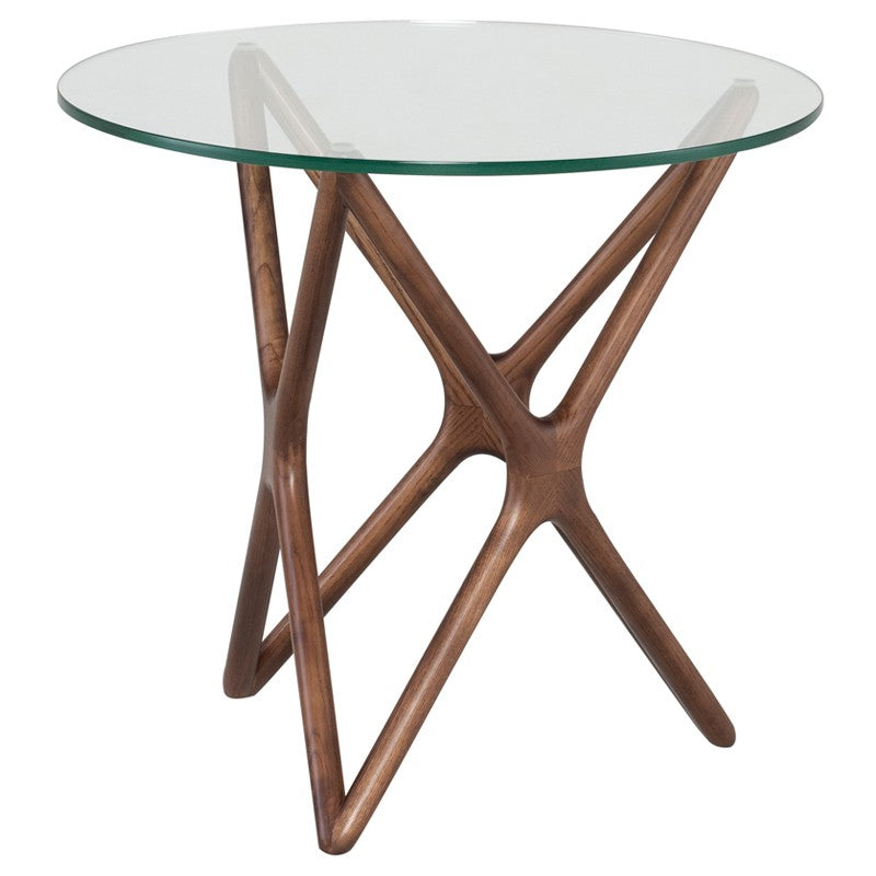 Walnut Star Side Table