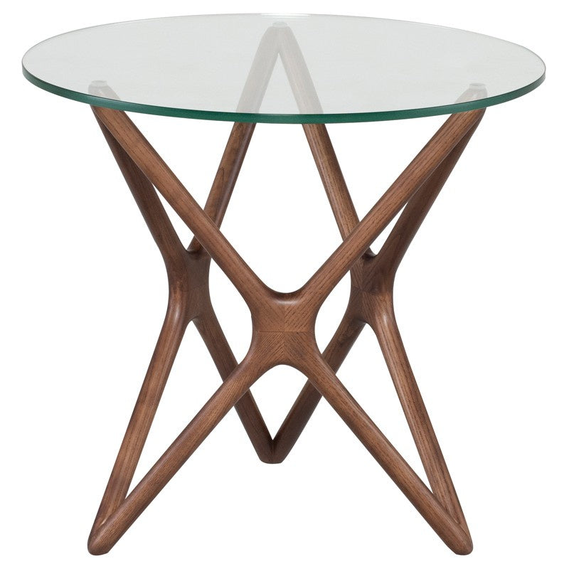 Walnut Star Side Table