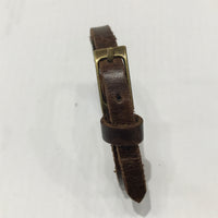 Skinny rectangle  Vintage Brown Leather Bracelet