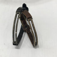Skinny rectangle  Vintage Brown Leather Bracelet