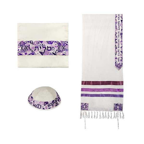Tallit- Star of David Purple Tallit Set
