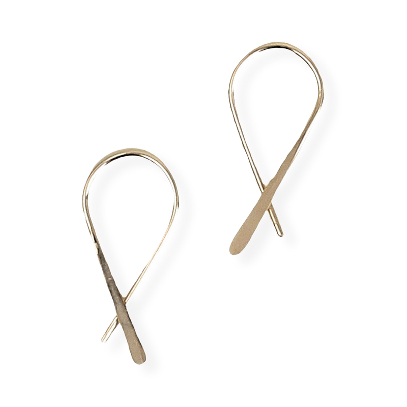 14 KT  Yellow Gold Small Crossed Hook