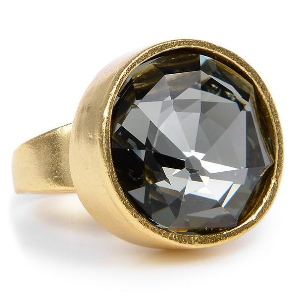18 kt, Large Black Diamond Swarovski