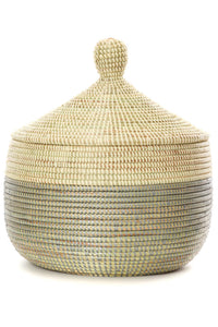 Lidded small basket 2 tone