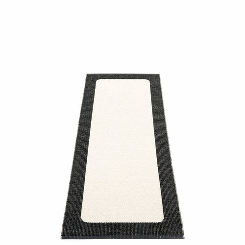 Pappelina Ilda Black -Vanilla Reversible 2.25 x 6 ft Rug