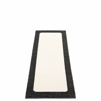 Pappelina Ilda Black -Vanilla Reversible 2.25 x 6 ft Rug