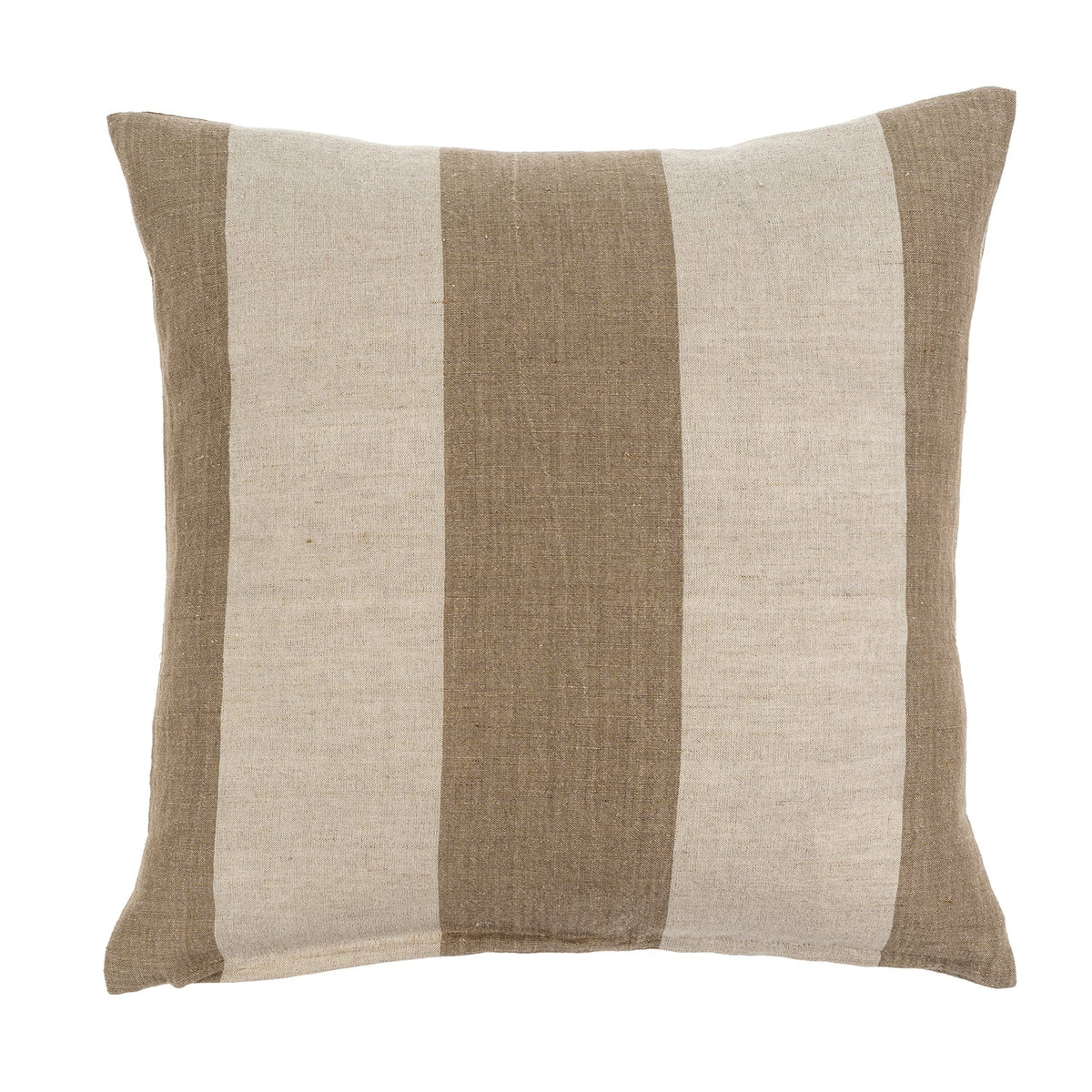 100% Linen Pillow Tan & Cream Stripe