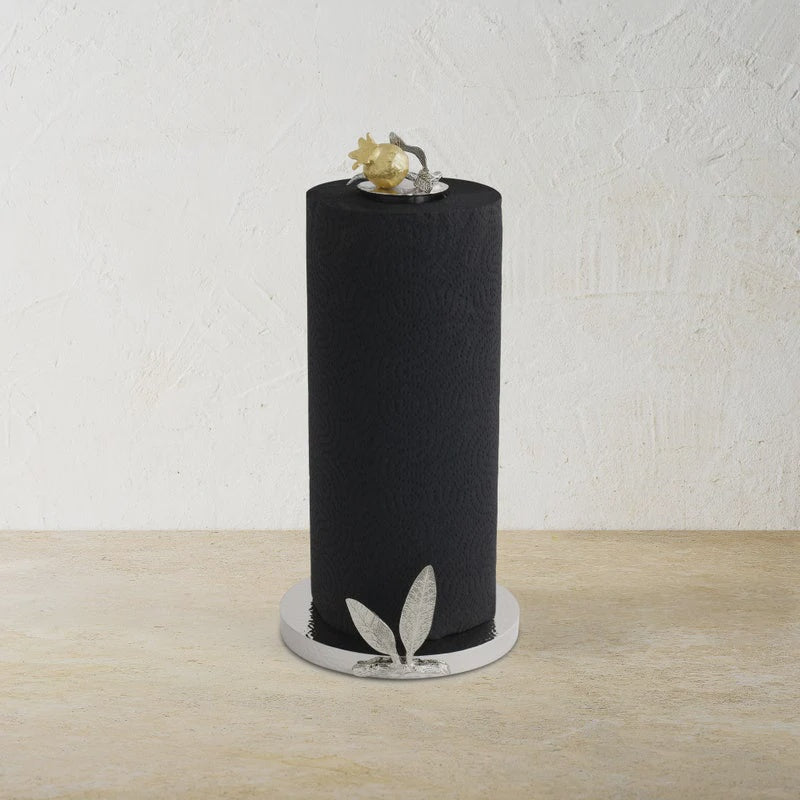 Michael Aram Pomegranate Silver and Gold Paper Towel Holder