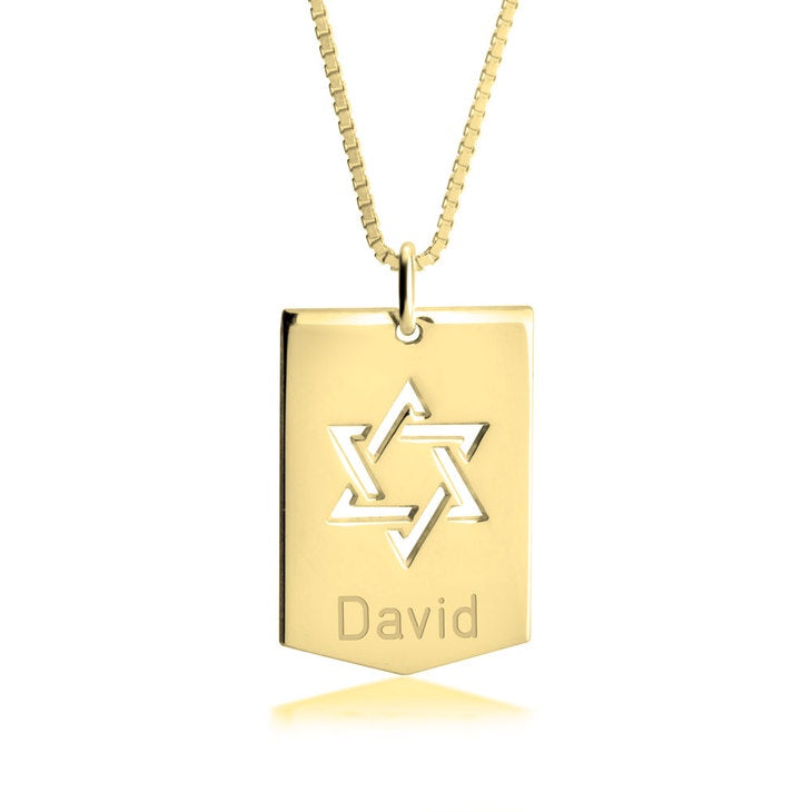 Cut out Star of David Necklace 24kt Gold Plated