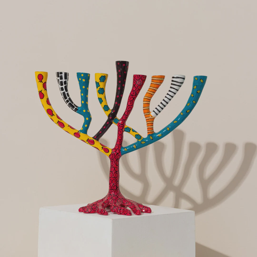 Large Tree of Life  burgundy Menorah