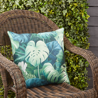 Philodendron Paradise Outdoor Pillow