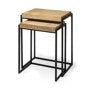 Nesting Tables, Light Brown Wood set of Two
