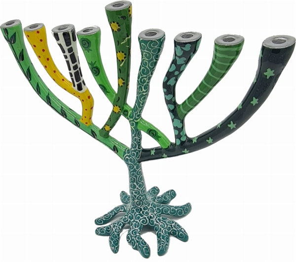 Hadarya Large Green Tree of Life Menorah