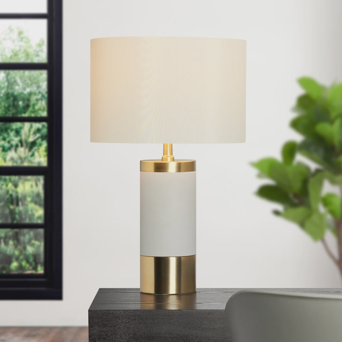 Brass and Cement Bass Lamp