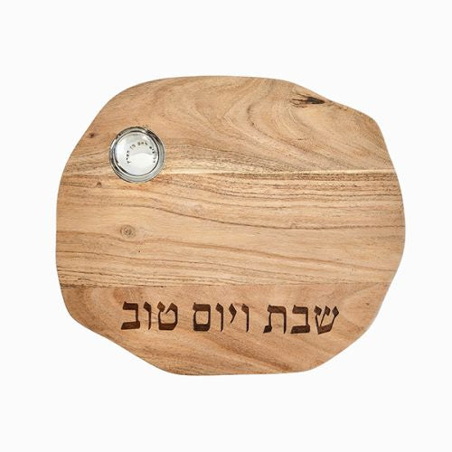 Oblong Challah Board with Salt Dish