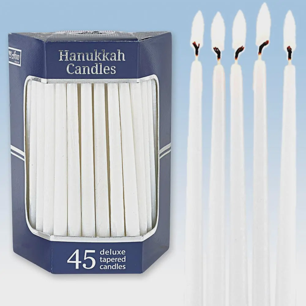 All White  Classic Chanukah Candles