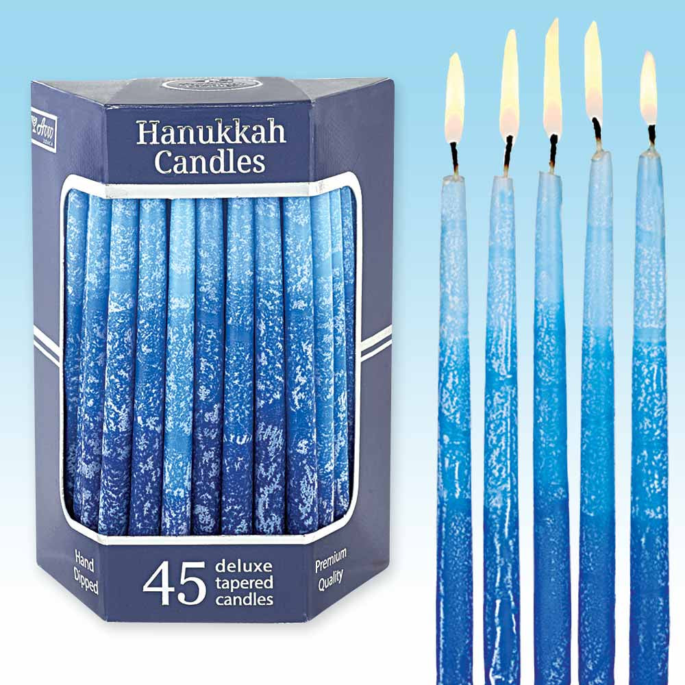 Whited Frosted over Blue Hanuhak Candles