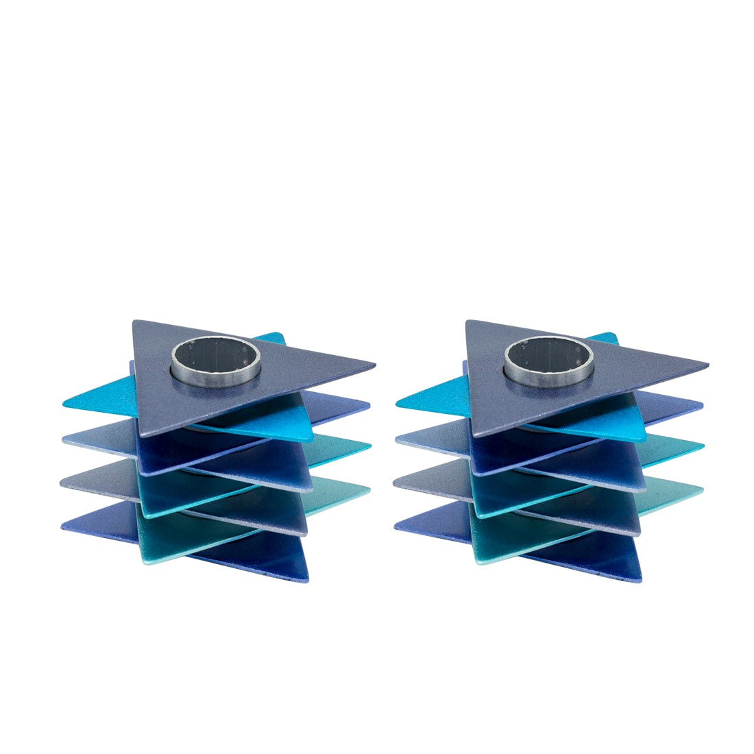 Star of David Candle Holders - Blue