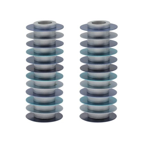 Blue Disk Candle Holders