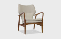 Mid-Centuary Lounge Chair with Cream Boucle Fabric