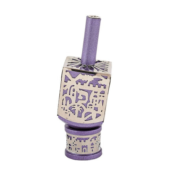 Metal Cutout- Jerusalem Dreidel Purple