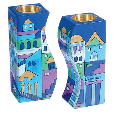 Fitted Candle Sticks Jerusalem Blue