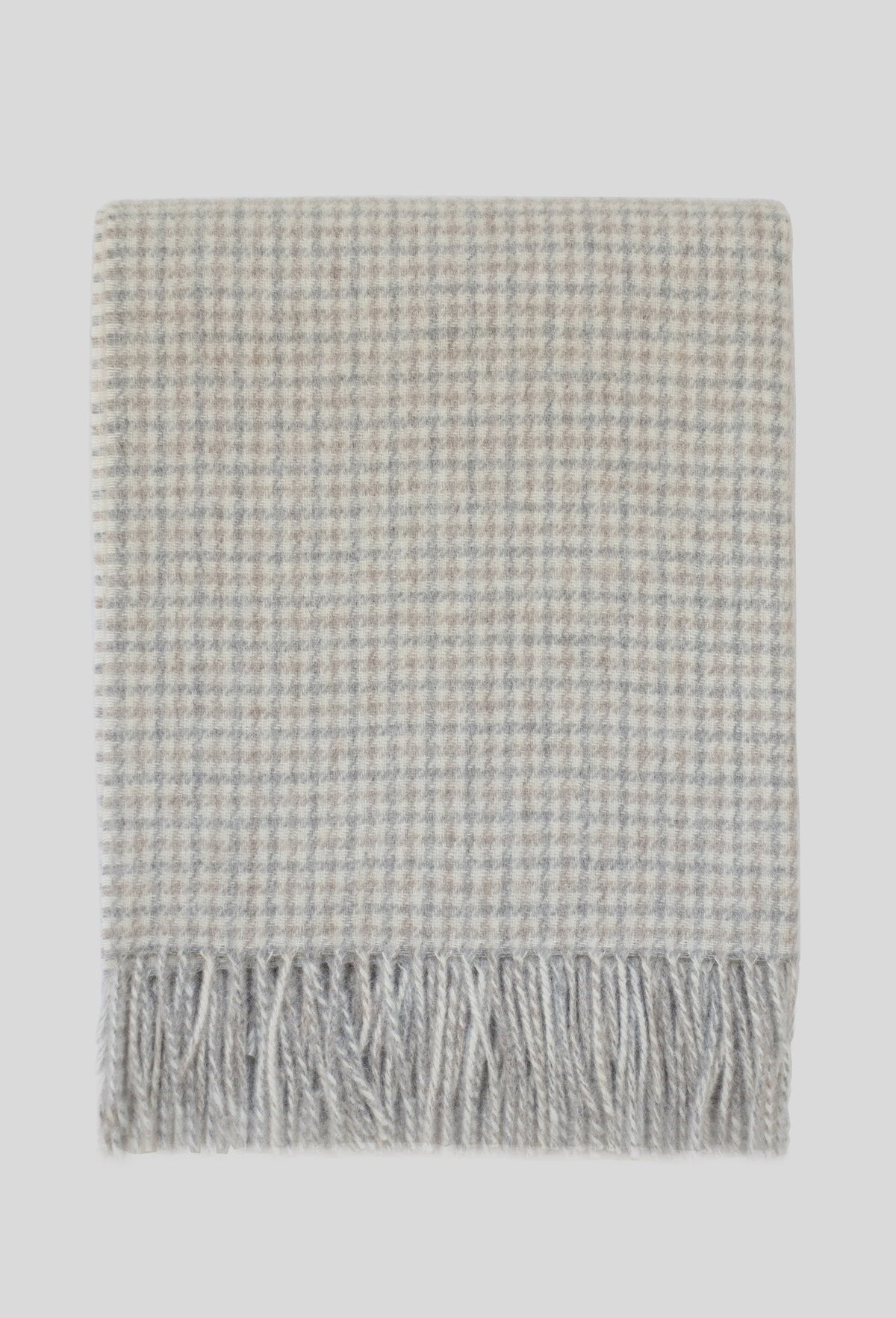 Glencoe Ivory and Light Grey Alpaca and Lambswool Throw