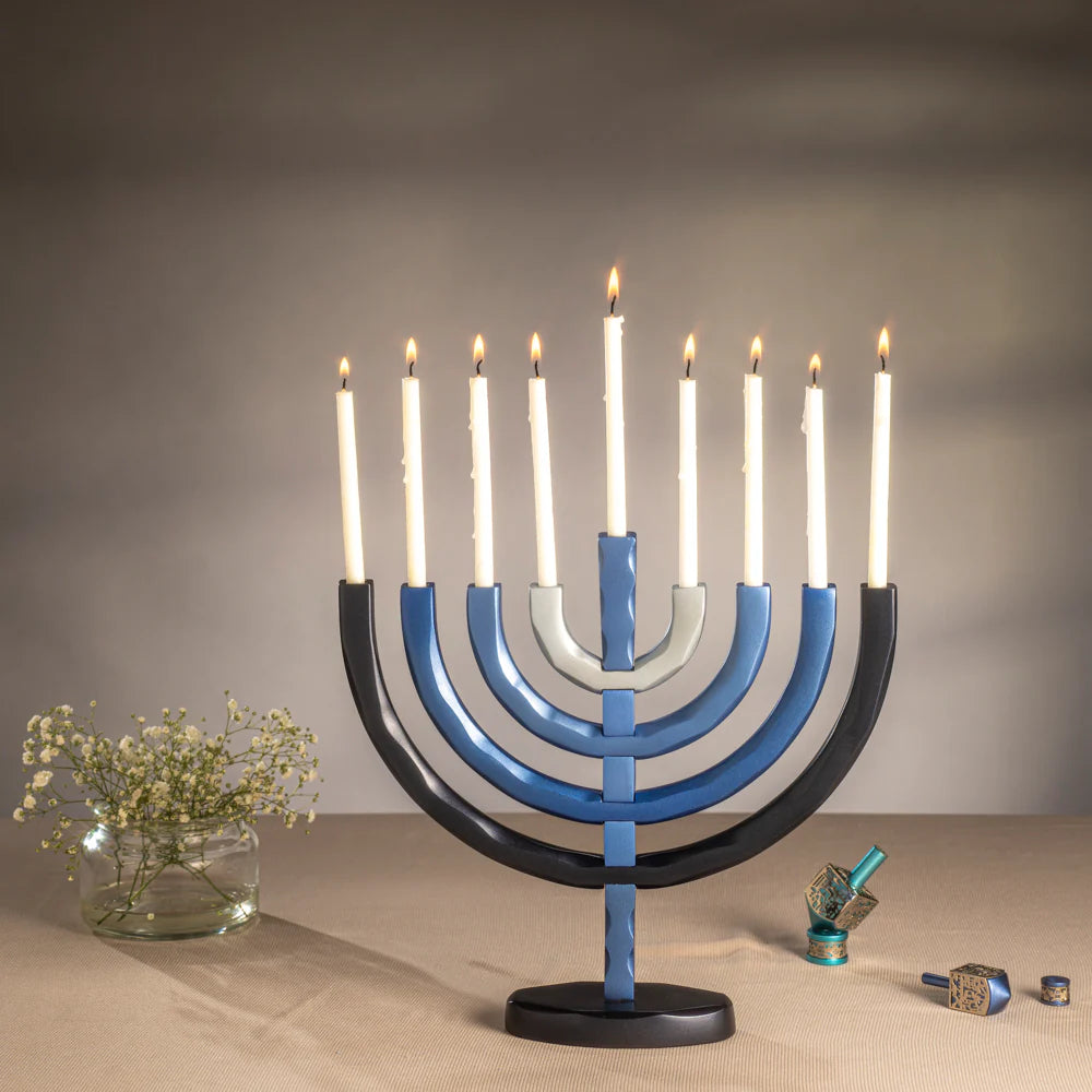Modern Large Blue Menorah