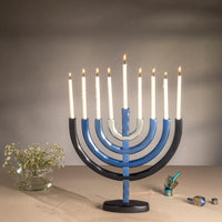 Modern Large Blue Menorah