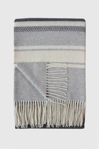Hanover Grey Ivory Cashmere Wool Throw