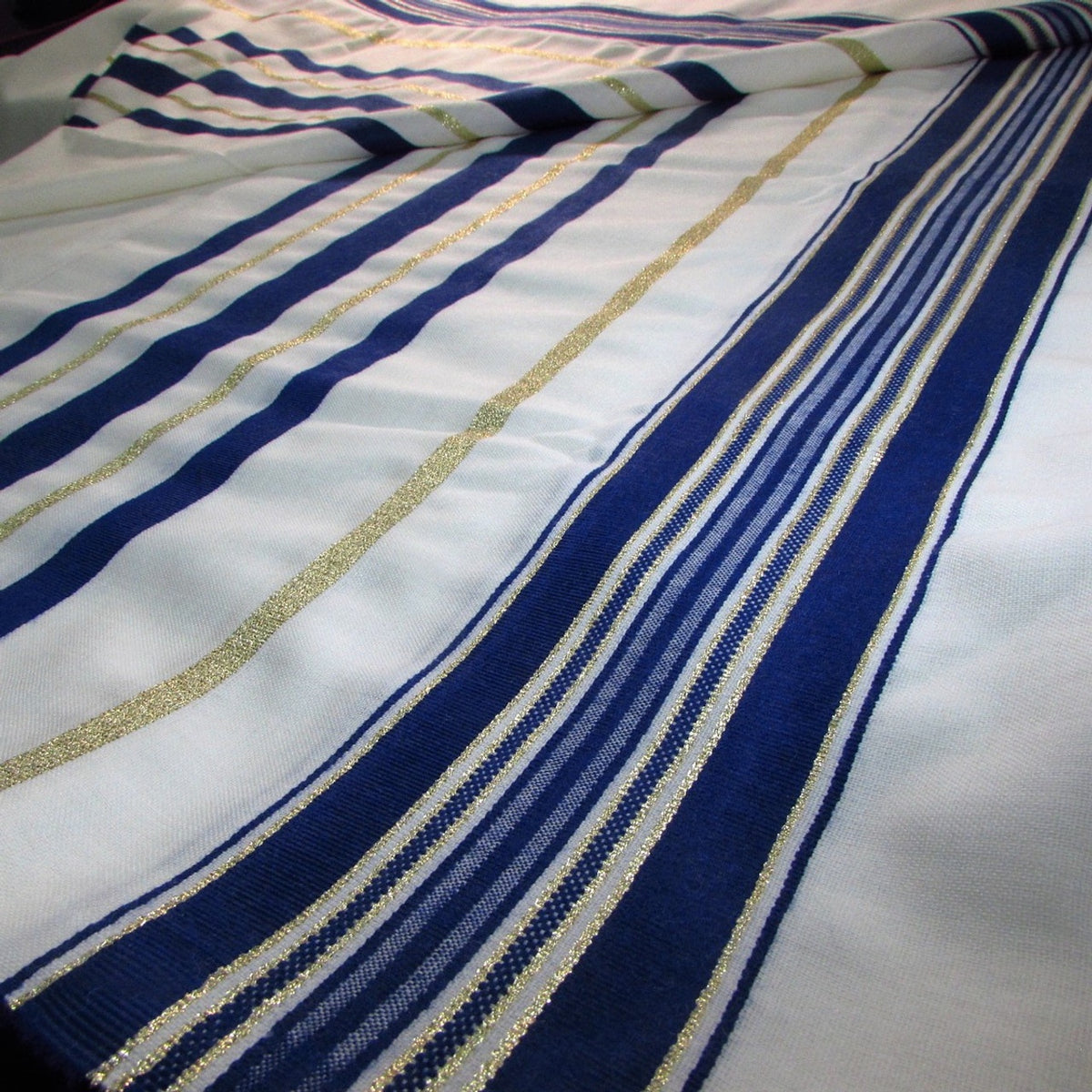 Traditional Wool  Blue and Gold Strip 36x72