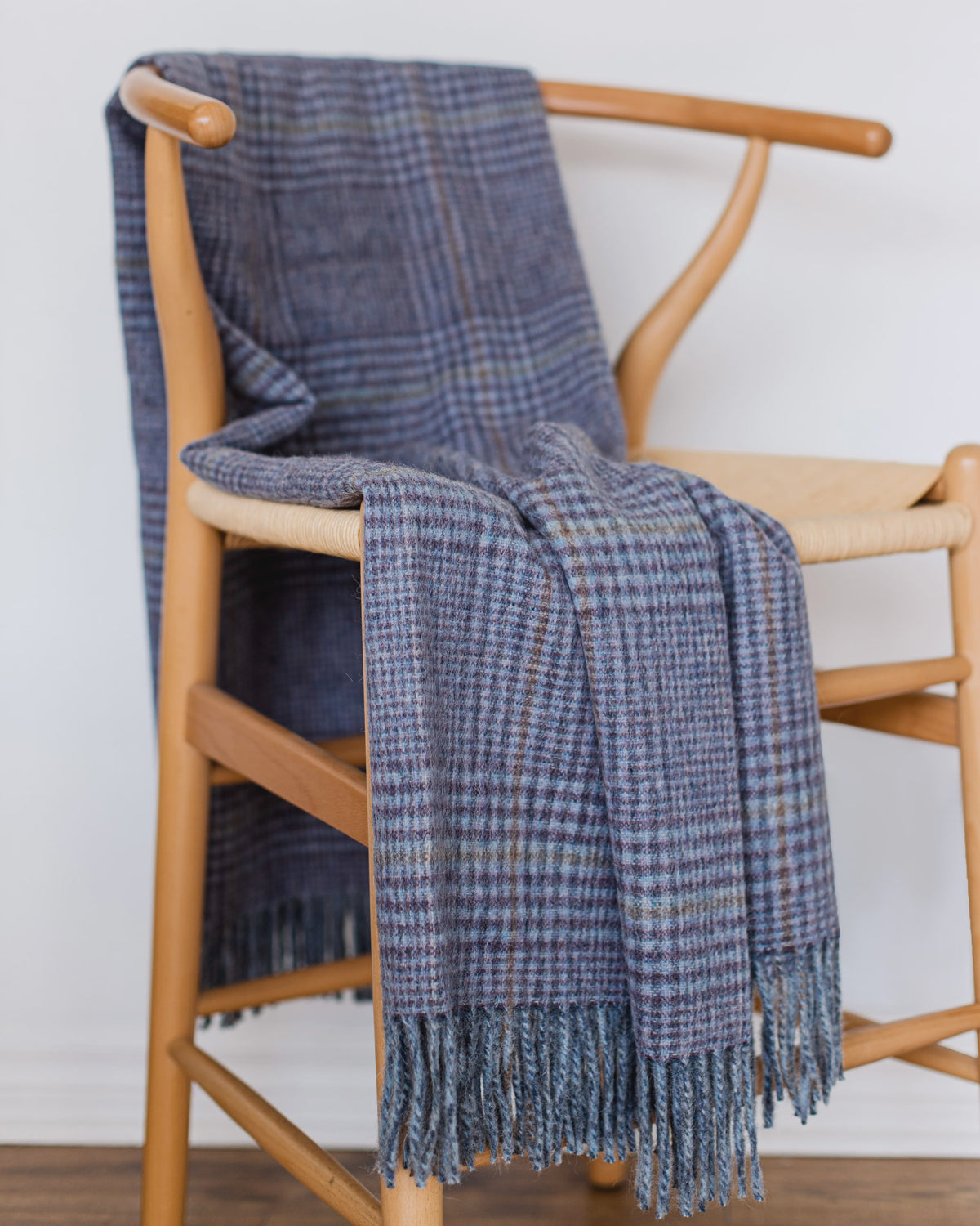 Edinburgh Tan Plaid Alpaca and Lambswool Throw